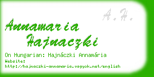 annamaria hajnaczki business card