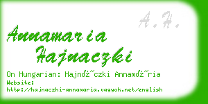 annamaria hajnaczki business card